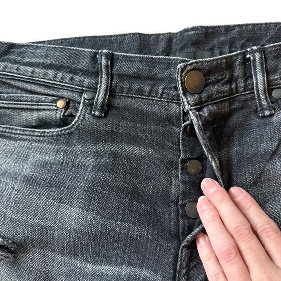 John Elliott Charcoal Grey Wash Skinny Distressed Jeans - M062 - Picture 7 of 10